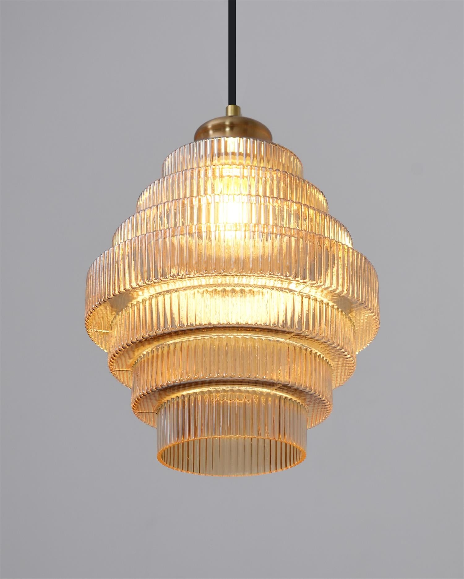 Bottis Minimalist Glass Pendant Lamp - Stylish Layered Hanging Light for Dining Table K469