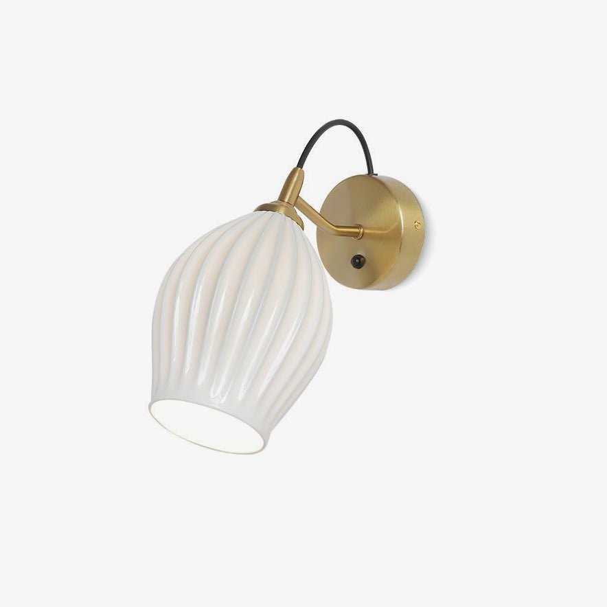 Cream Style Ceramic Ribbed Wall lamp K313