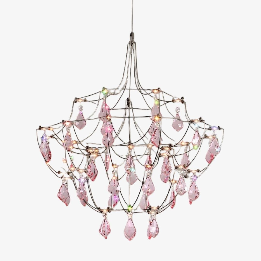 Crynora French Crystal Chandelier - Romantic Firefly Design in Luxe Style for Dining Room or Bedroom K2081
