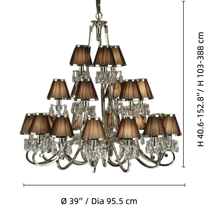 Talonis Multi-light Fabric Chandelier - Elegant Metal Curved Arms for Dining and Living K1900
