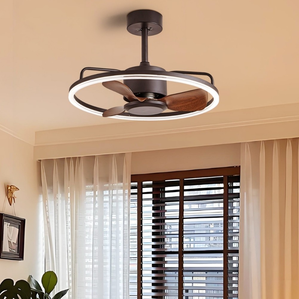 Retro Bauhaus Round Led Ceiling Fan Light K1109