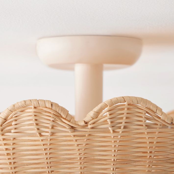 Olvara Rattan Bubble Flush Mount - Chic Ceiling Lamp for Home K1257