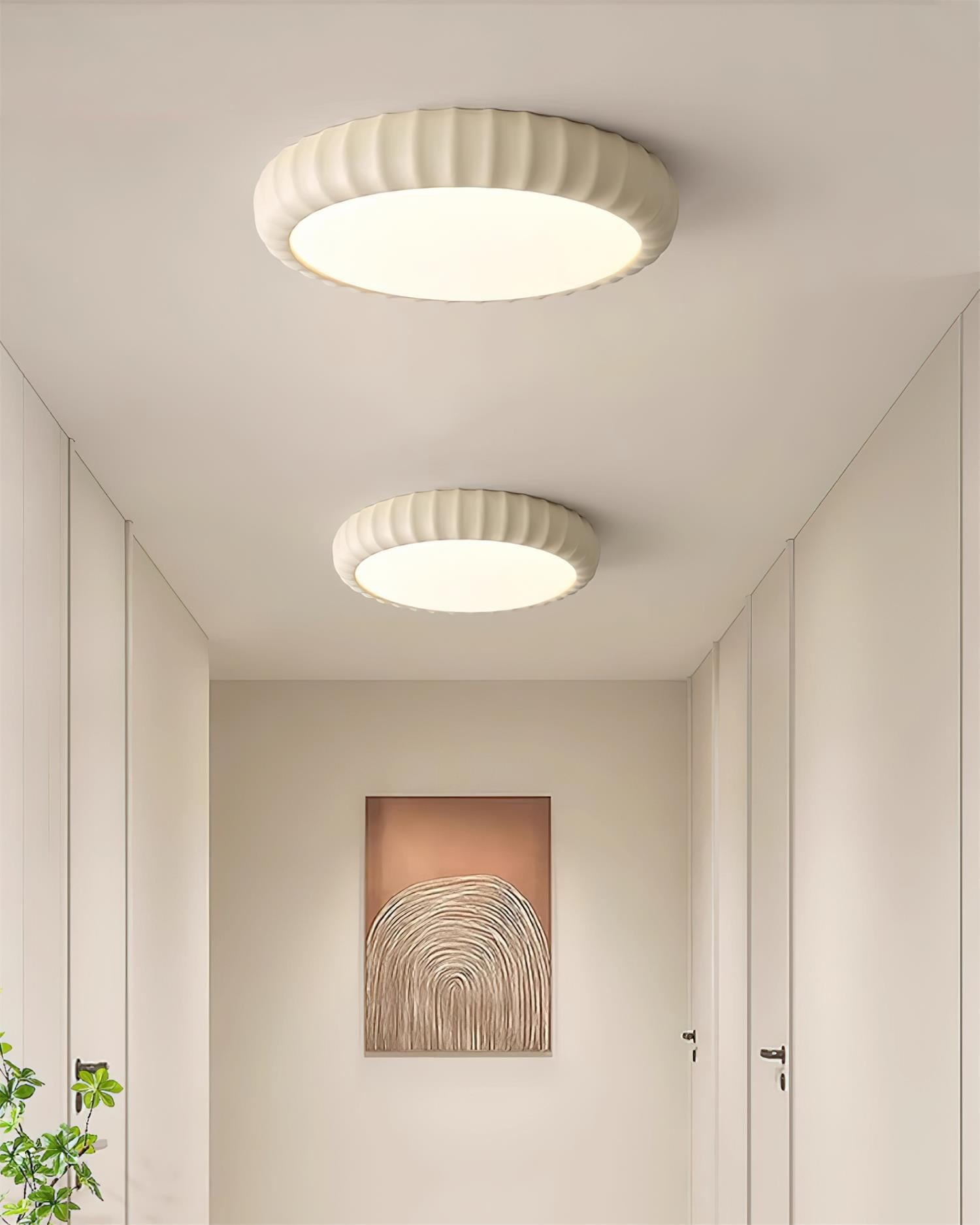 Simple Cream Style Wave Round Ceiling Light K446