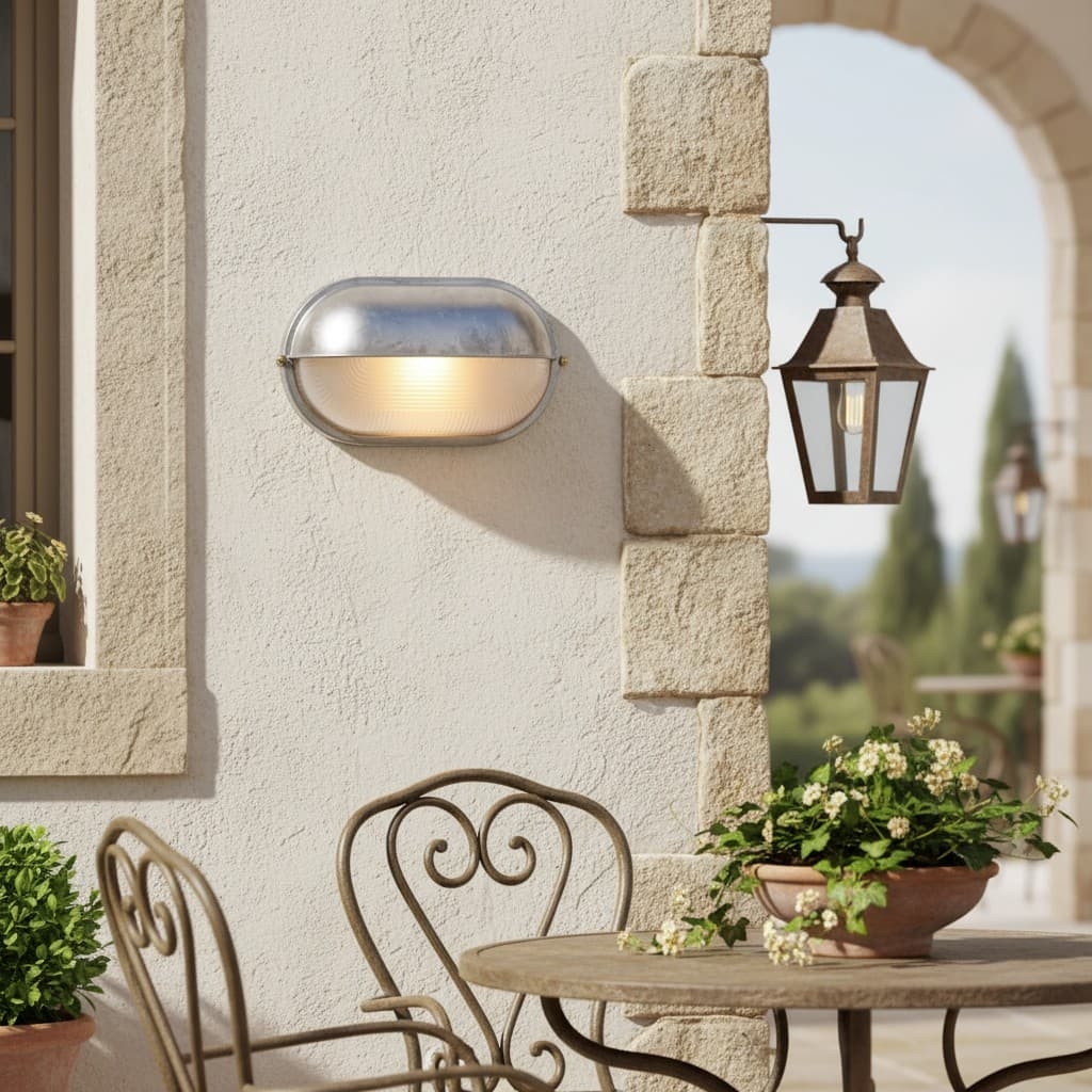 Docka Metal and Glass Outdoor Wall Sconce - Vintage Industrial Wall Light for Porch K2367