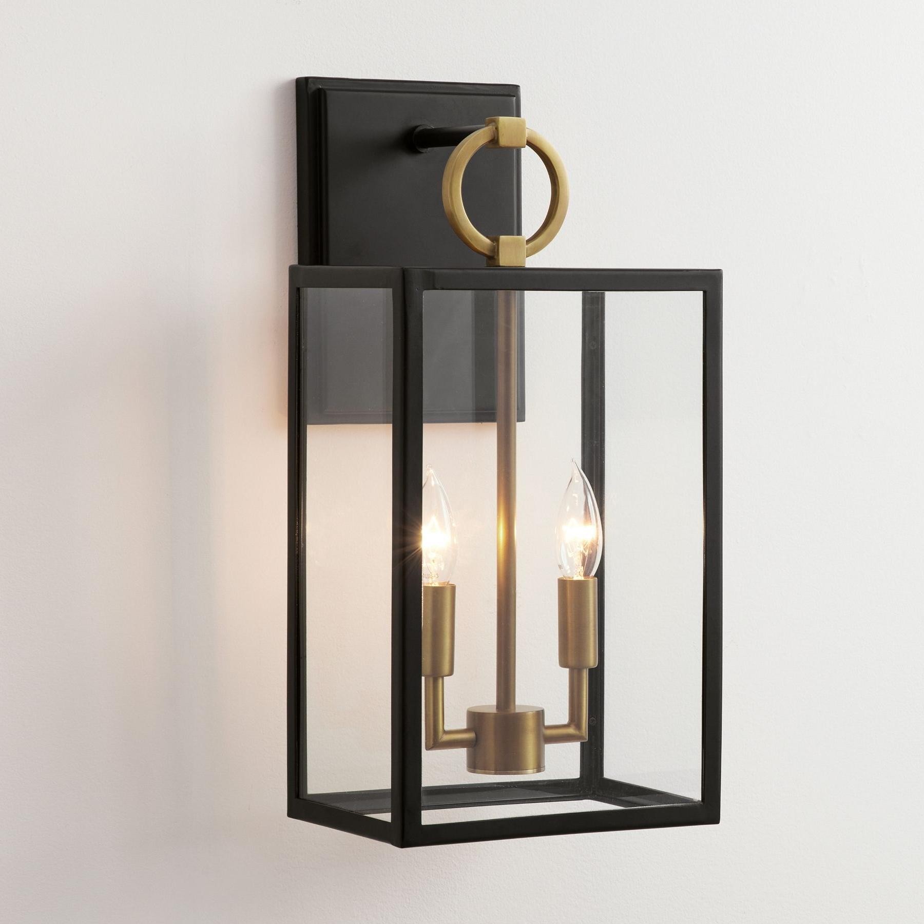 Ferrix Modern Glass and Iron Outdoor Wall Lamp - Stylish Exterior Lighting for Porch K1360