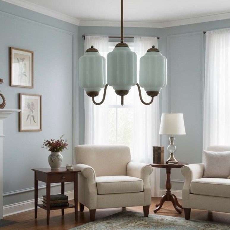 3 Lights Eloise Glass Chandelier for Living Room K947