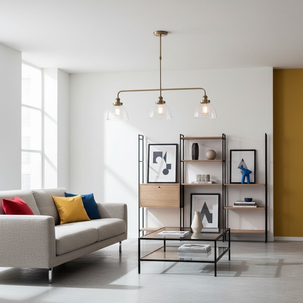 Novera Industrial 3 Light Linear Pendant Light - Modern Metal Style for Kitchen & Dining Room K1981