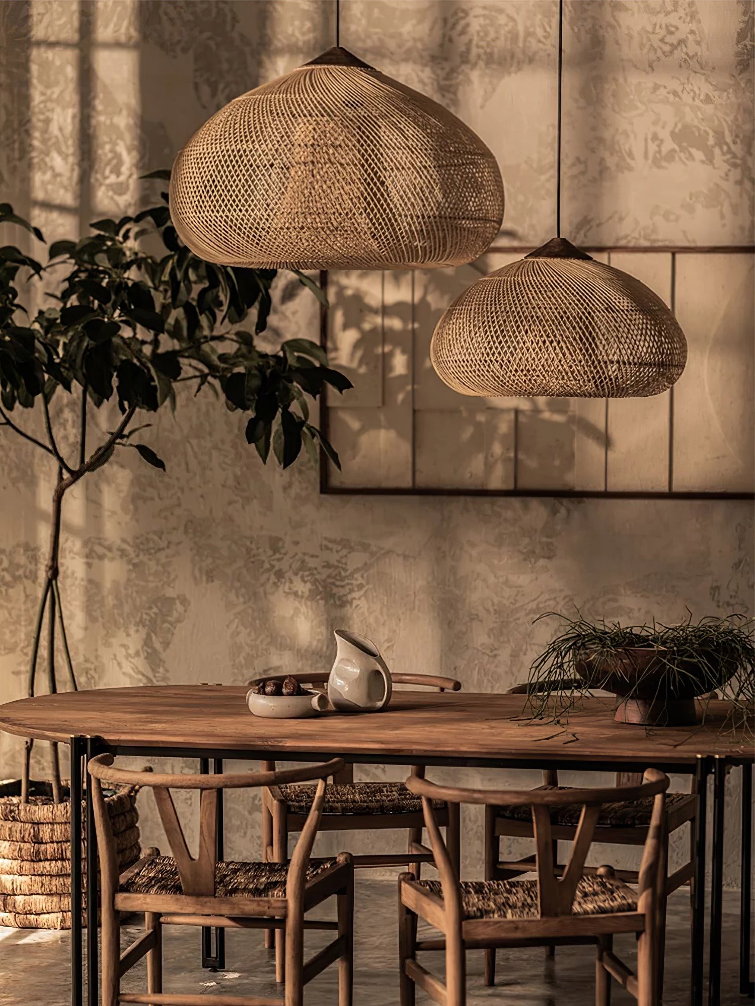 Harp Braided Rattan Pendant Lamp K1175