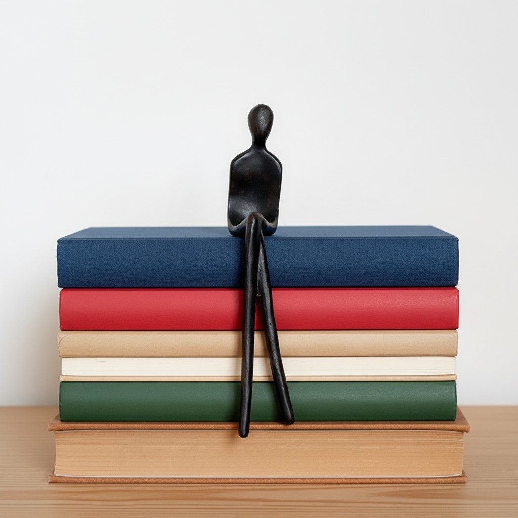 Floxo Artistic Desk and Shelf Figurine - Thinker and Lazy Dog Design for Bookshelves and Tables K2361
