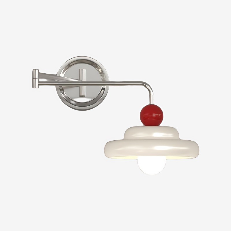 Modern Cream Chrome Swing Arm Wall Light K179