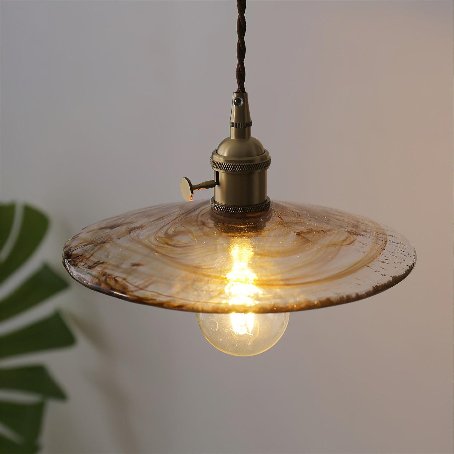 Brass Vintage Clear Glass Pendant Light K586