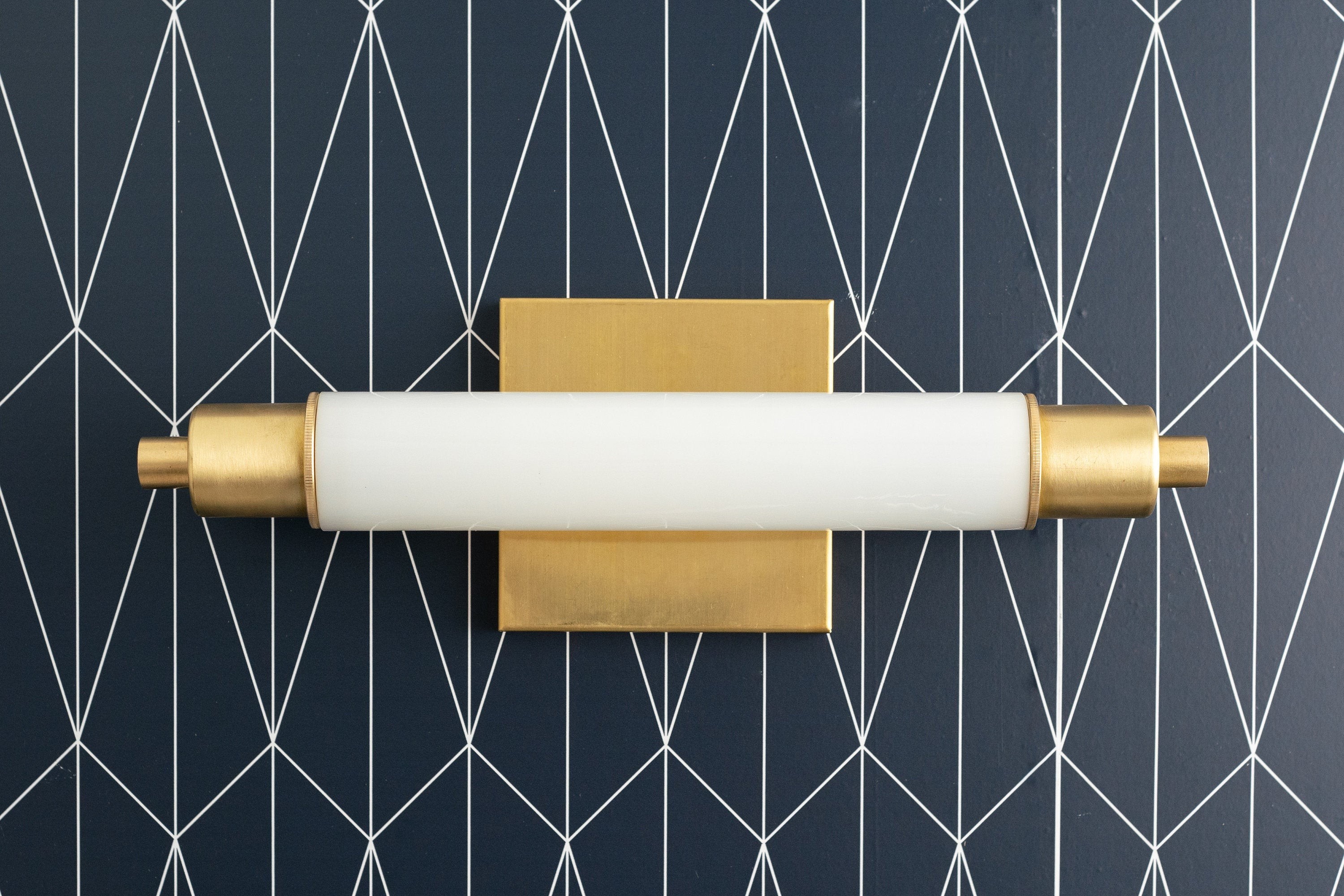 Ornato Luxe Modern Vanity Sconce - Art Deco Wall Light with Cylinder Shade K1520