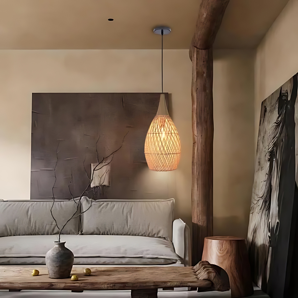 Handmade Rattan Tapestry Pendant Light D839