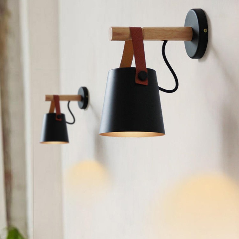LED Wooden Nordic Strap Wall Light