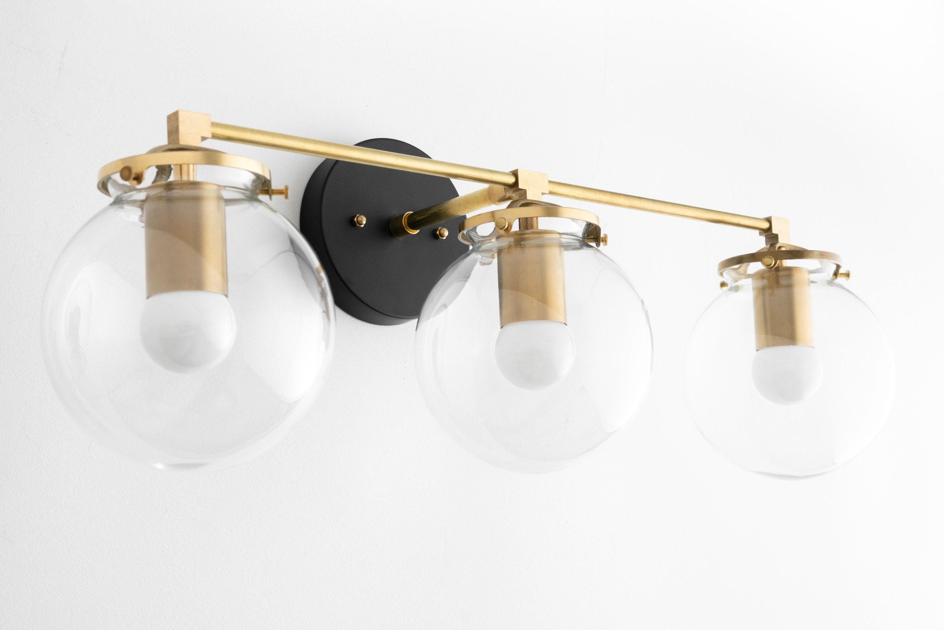 Glorica Glass 3 Shade Globe Vanity Light - Soft Bathroom Light Fixture K1453
