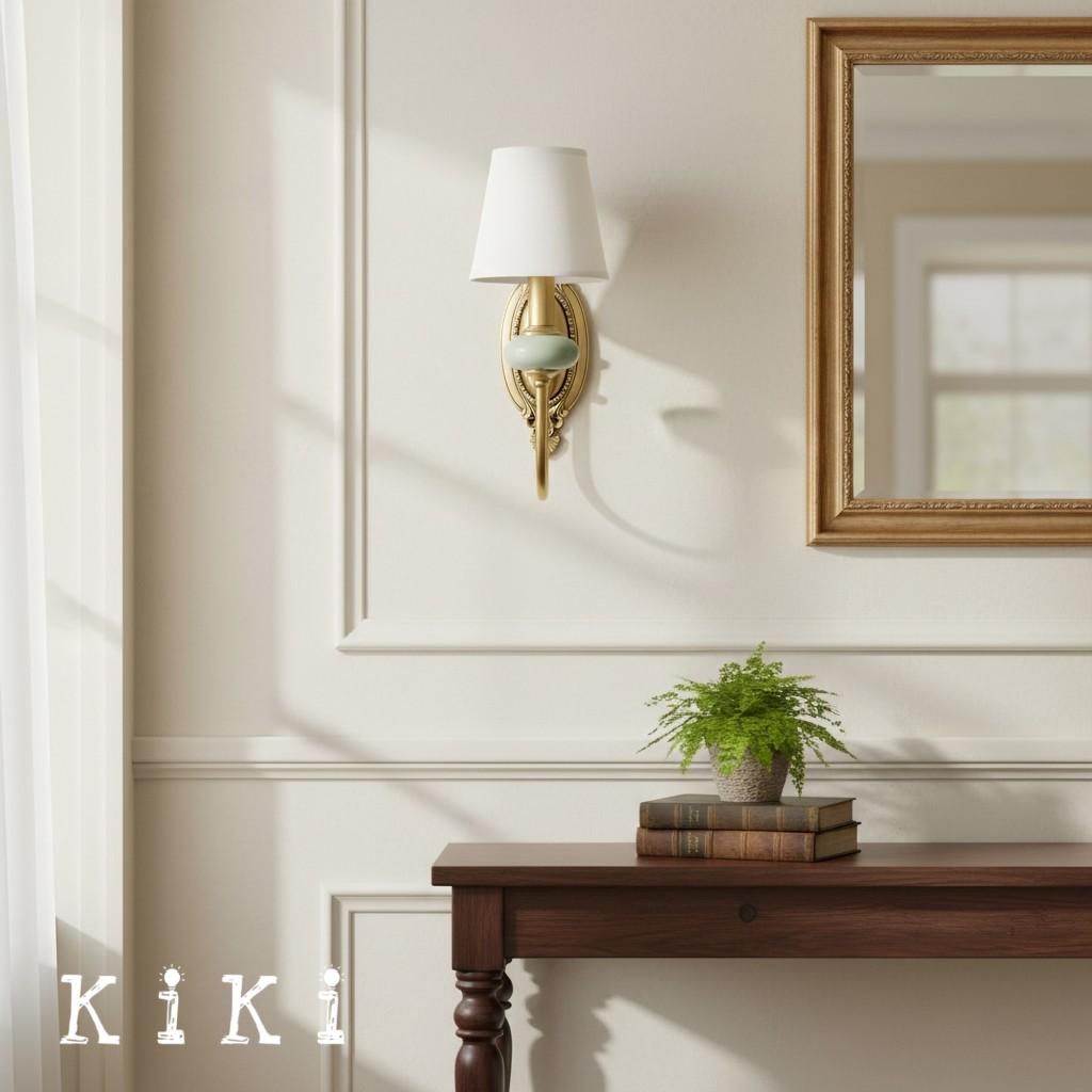 Rowanea Retro Fabric Wall Lamp - Elegant Fixture for Bedroom and Hallway K2214