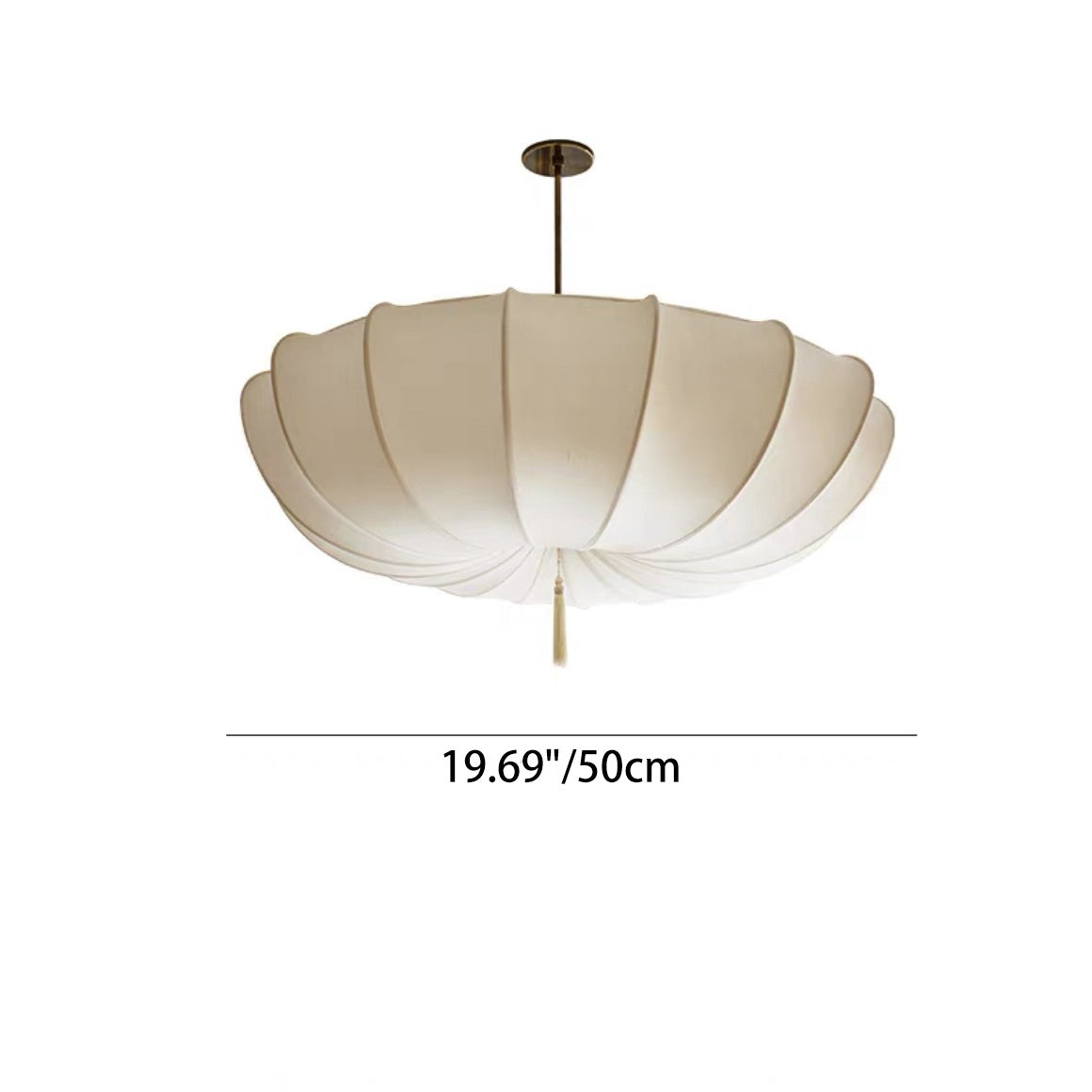 Traditional Round Fabric Shade Pendant Lamp - Elegant Fixture for Living Room K1281
