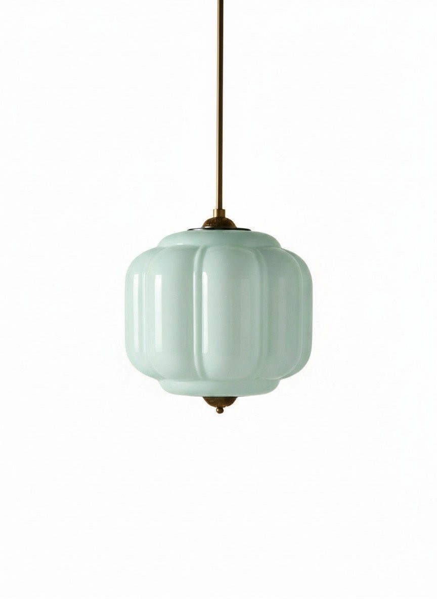 Eloise Classic Glass Pendant Light - Retro Glass and Metal Hanging Lamp for Kitchen Island Cafe K1475