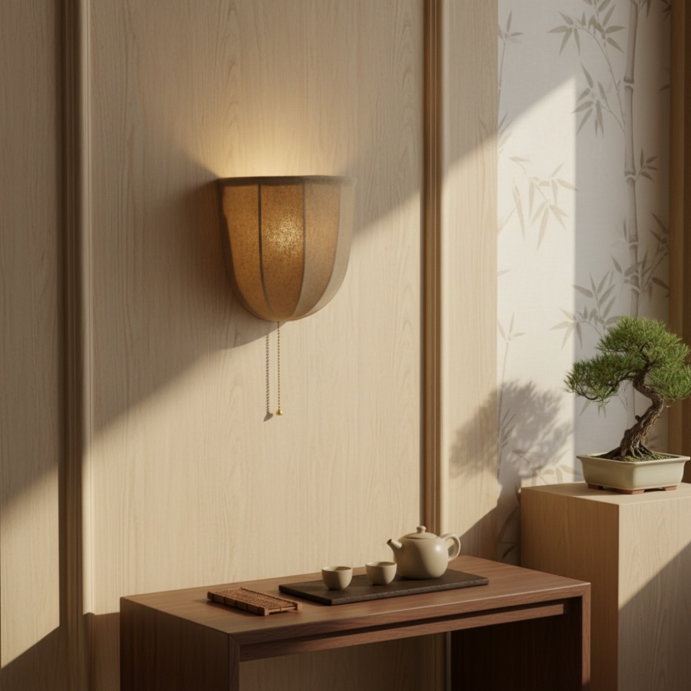 Fablune Modern Linen Wall Lamp - Decorative Wall Sconce for Bedroom and Hallway K2352