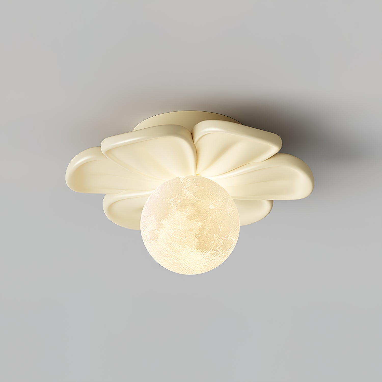 Cream Bloom Flower Ceiling Lamp D408