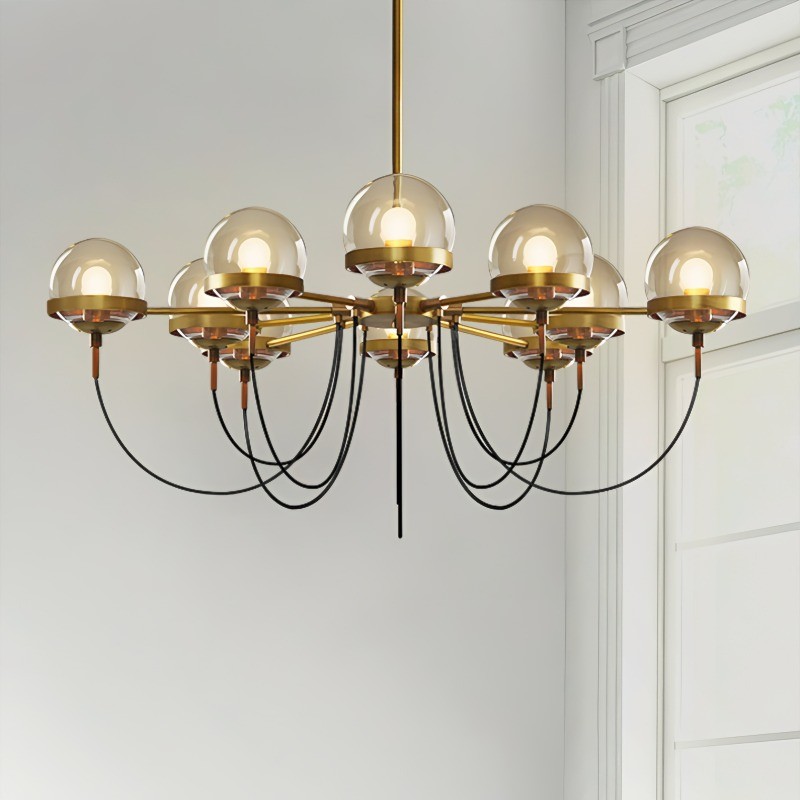 Glass ball chandelier
