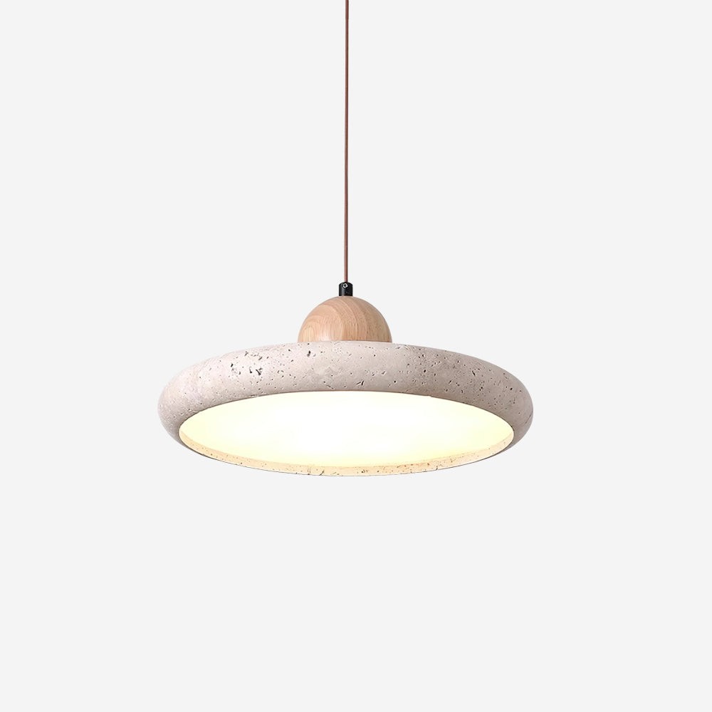 Modern Minimalist Wood Travertine Disc Pendant Light K478