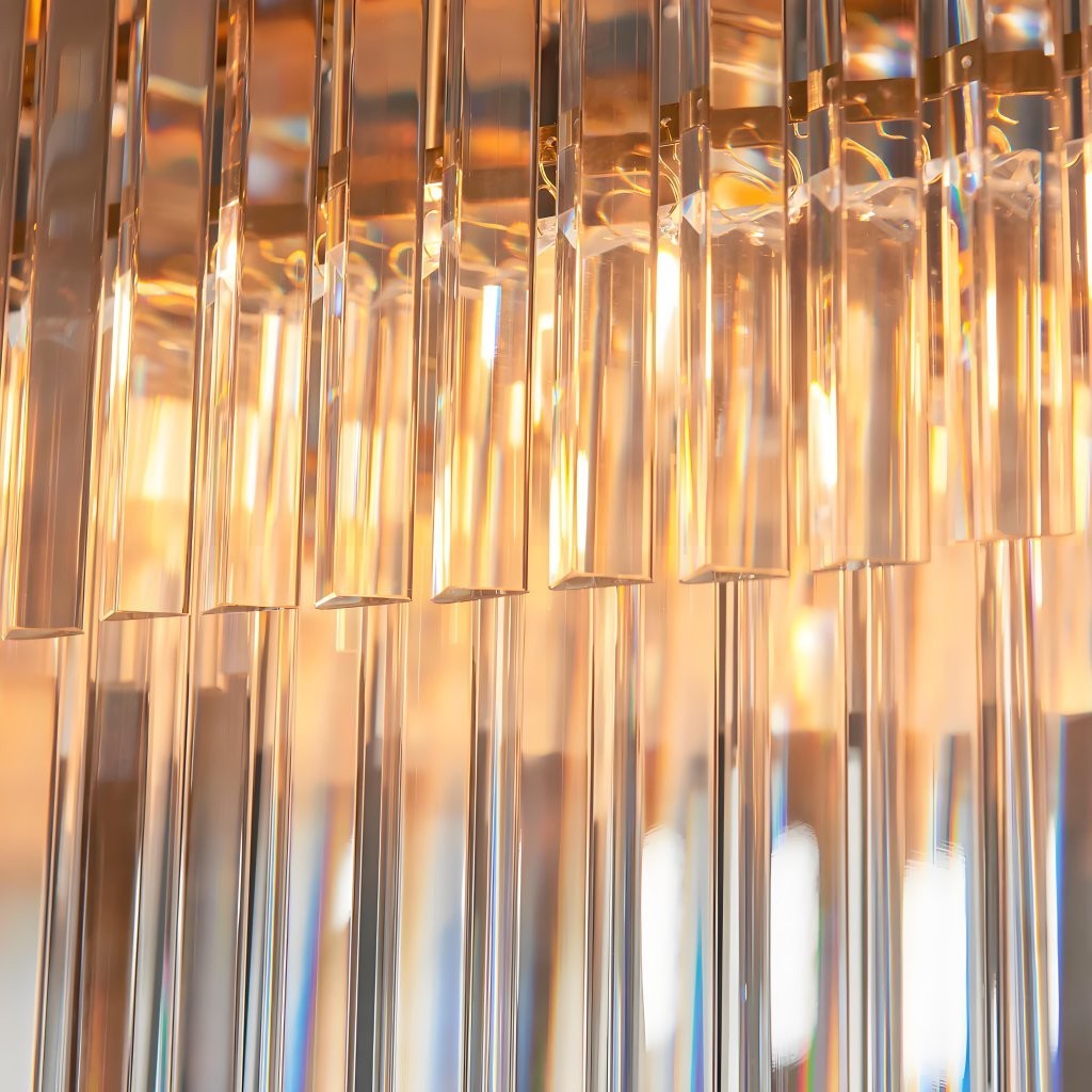 Vitralon Linear Pendant Lamp - Diamond-Shaped Glass Lampshade K1912