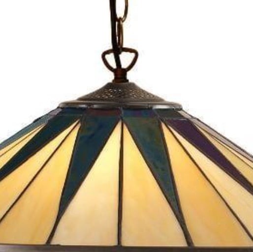 TF Dark Star Tiffany Pendant Lamp - Stained Glass Geometric Pendant Light K1835
