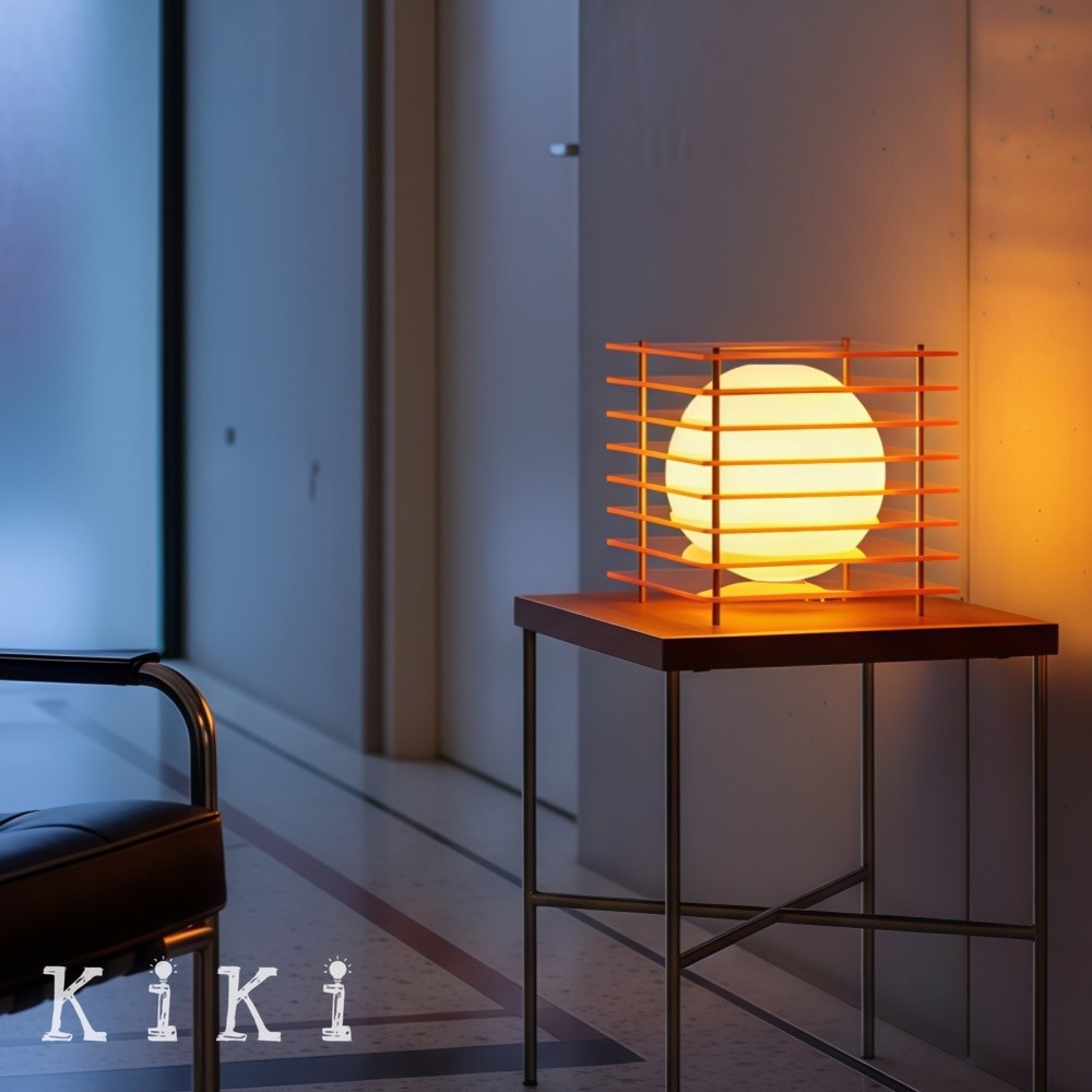 Afterglow Geometric Cube Sphere Table Lamp - Modern Acrylic Accent Light for Bedroom Decor K2078