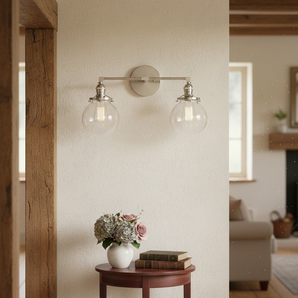 Lumio Globe Glass Globe Vanity Light - Modern Two Light Bathroom Sconce K1432