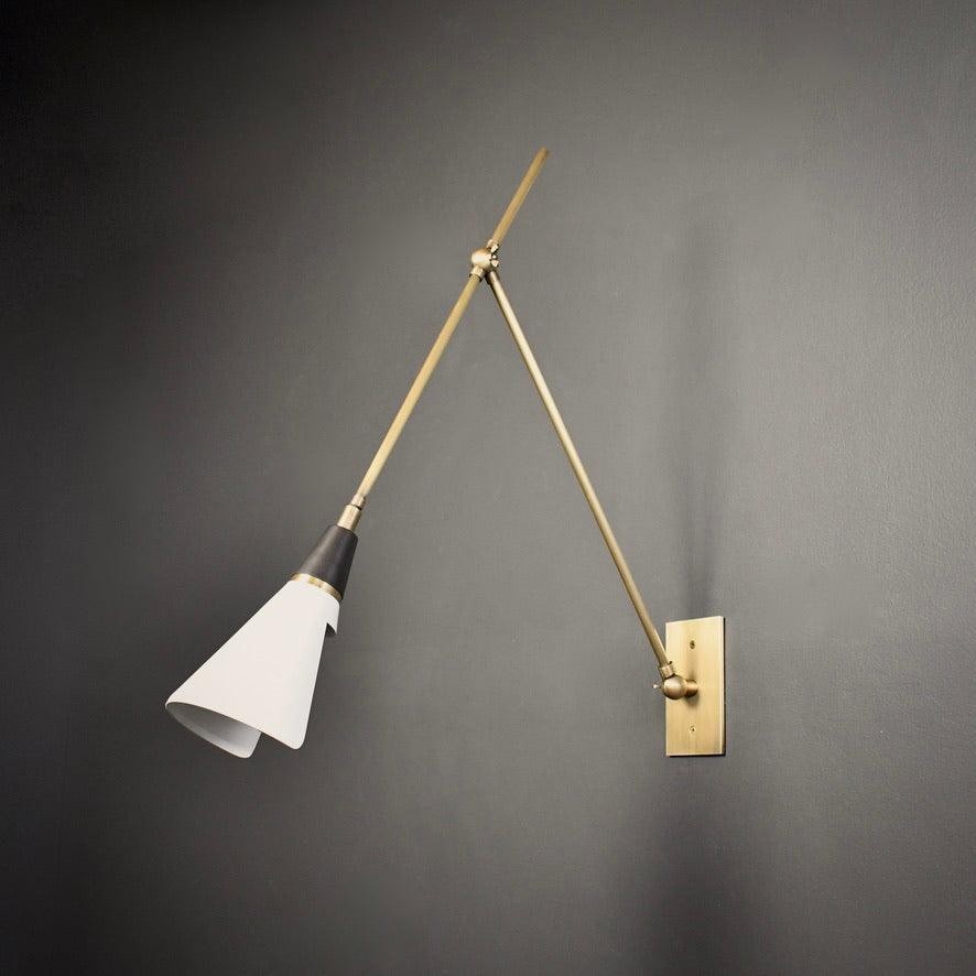 Vintage Metal Adjustable Swing Arm Wall Lamp K850