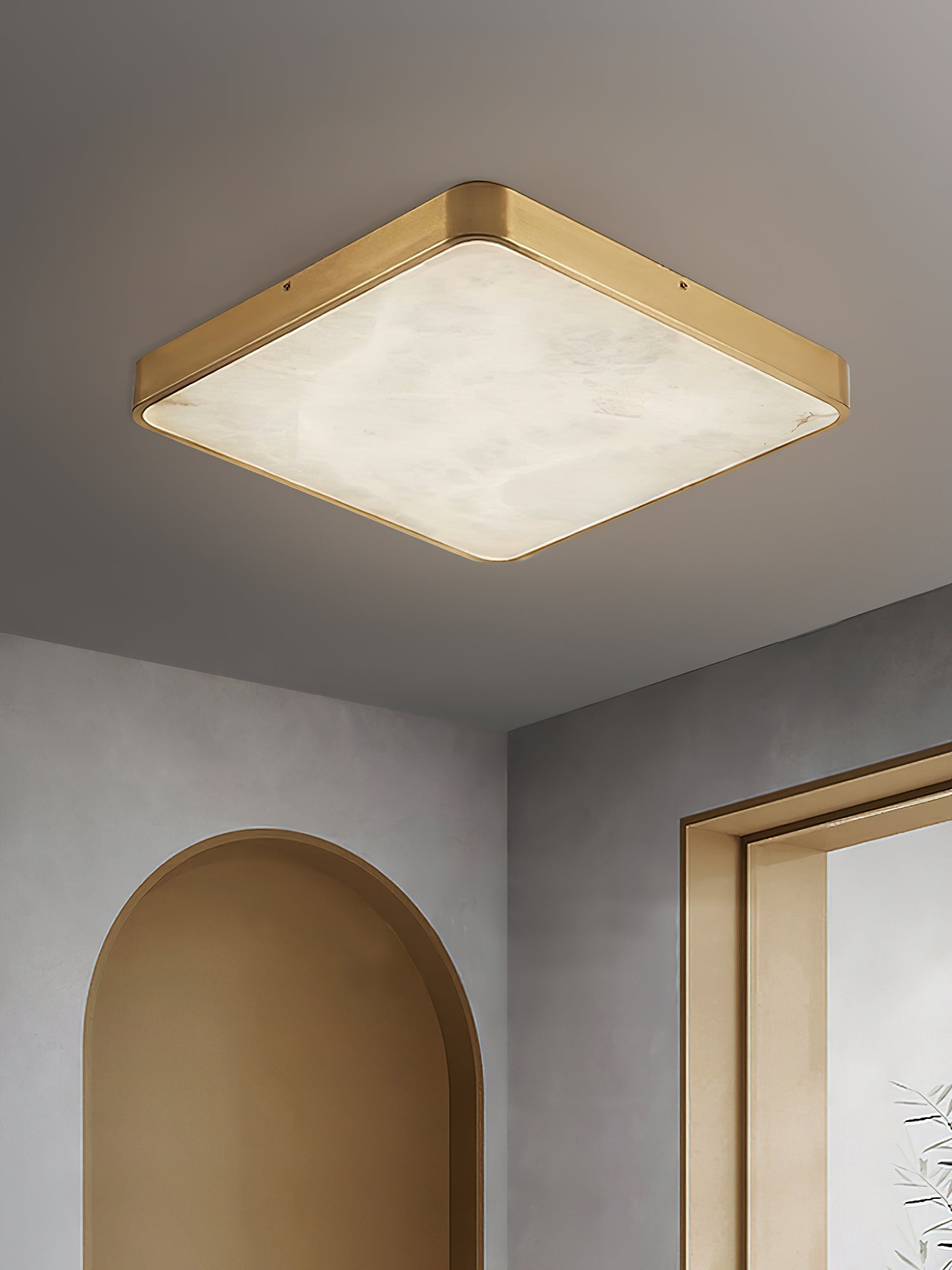 Geometric Alabaster Recessed Ceiling Light D431