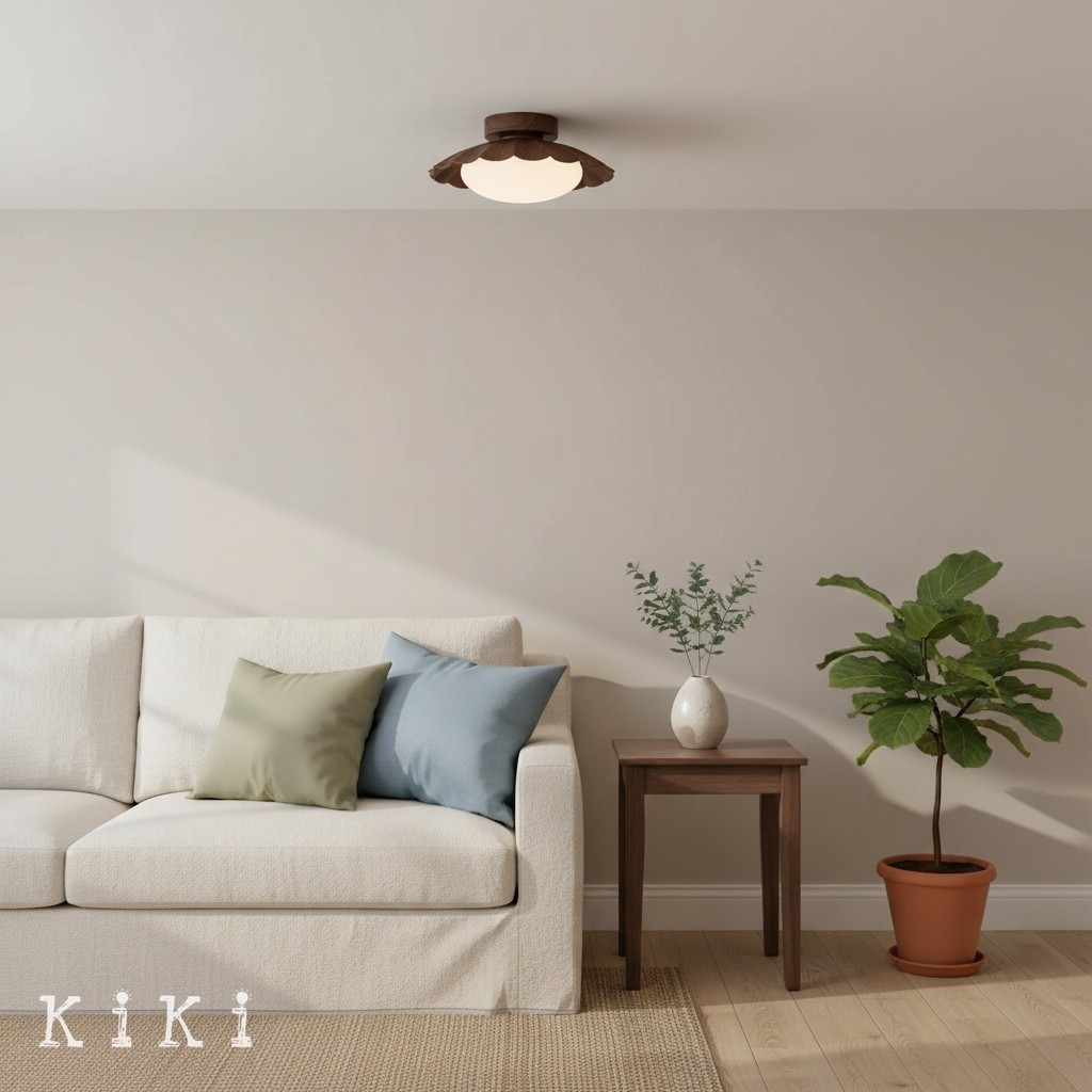 Pluvoria Minimalist Scalloped Clouds Ceiling Light - Modern Design Flush Mount for Living Room K2113
