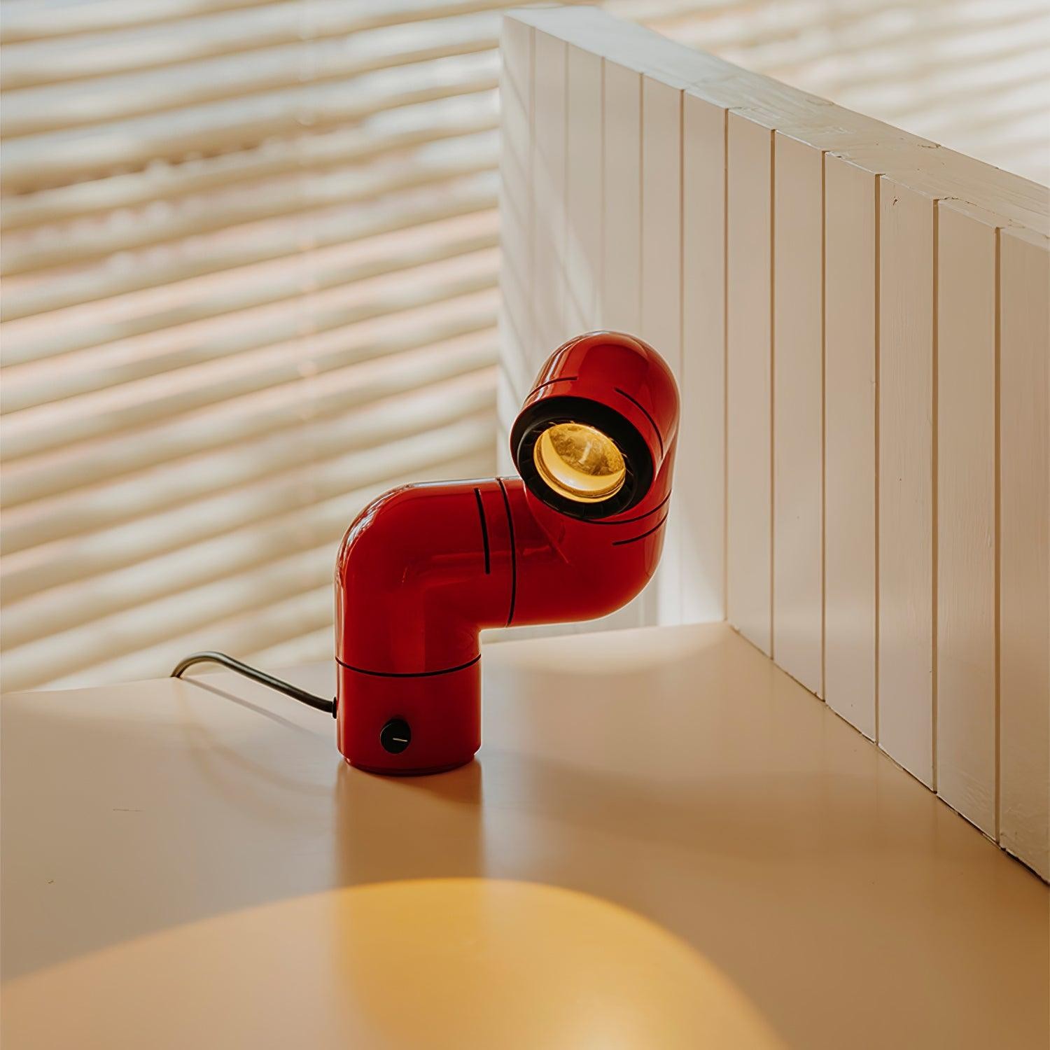 Red Tubular Table Lamp Suitable For Bedroom K686