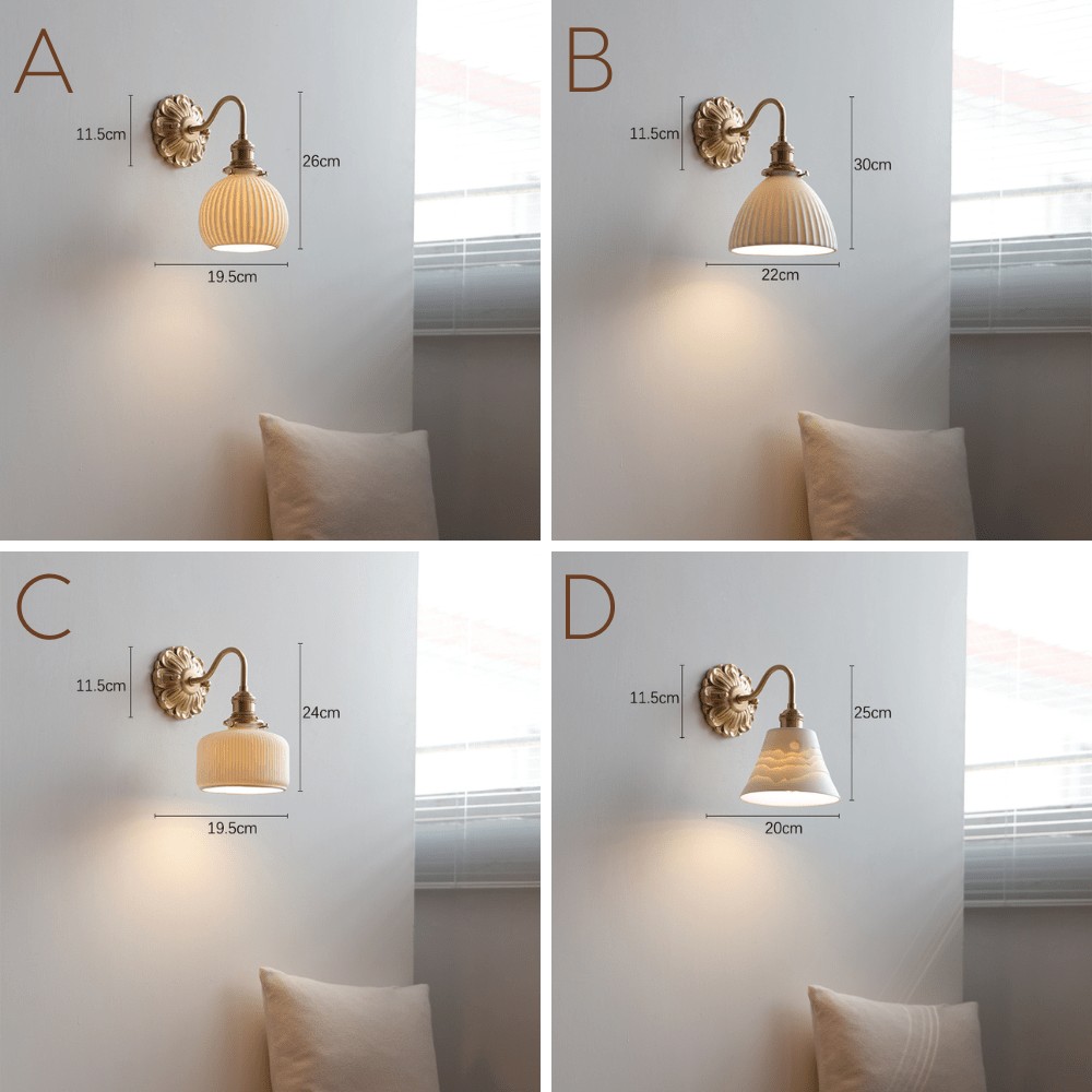 Brass Ceramic Wall Light K1557