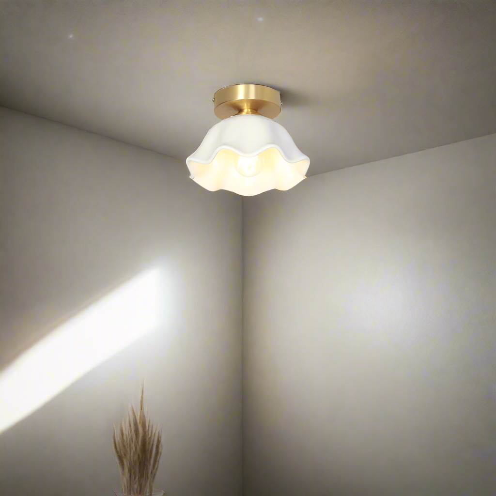 Blossom Glow Mid-Century Ceramic Ceiling Light D952