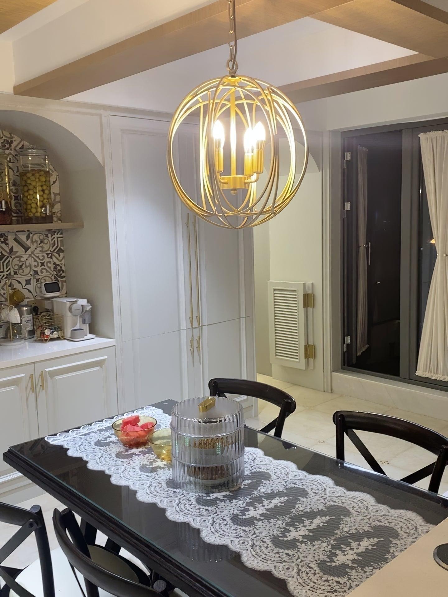 Hollow Metal Line Retro Pendant Light K554