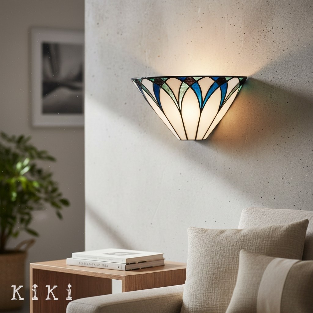 TF Allanton Vintage Art Deco Wall Light - Elegant Glass and Metal Sconce for Hallway K1783