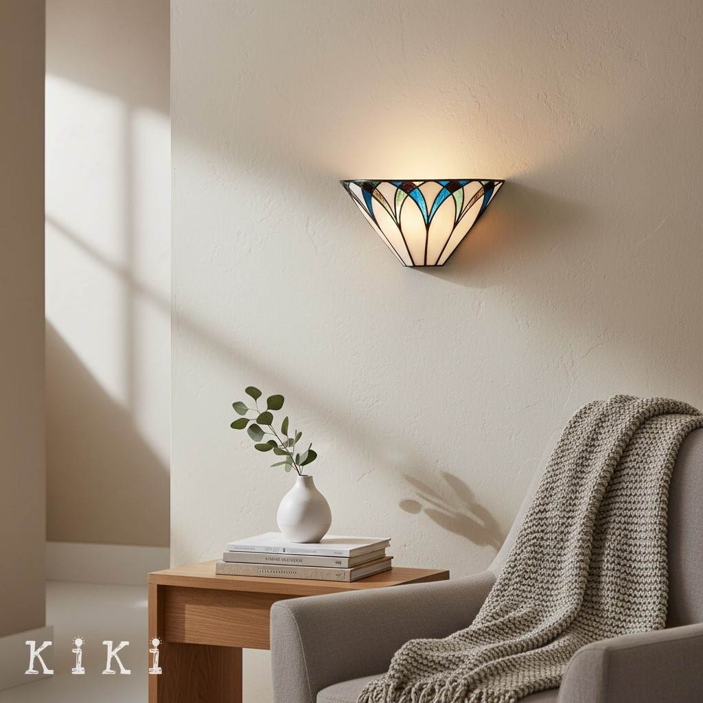 TF Allanton Vintage Art Deco Wall Light - Elegant Glass and Metal Sconce for Hallway K1783