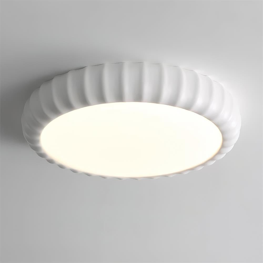 Simple Cream Style Wave Round Ceiling Light K446