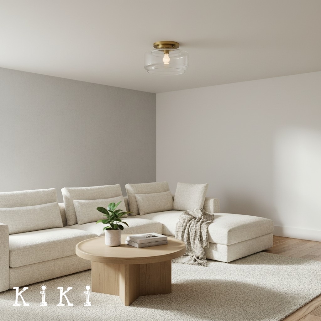 Ulavione Elegant Clear Glass Ceiling Light - Classic Ceiling Fixture for Living Room K2230