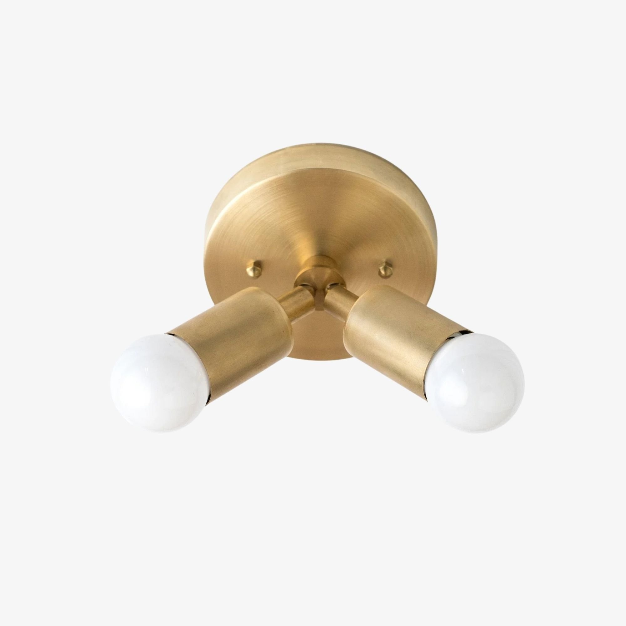 Mobilux Line Modern Brass Flush Mount - Minimalist Gold Ceiling Light for Bedroom K1454