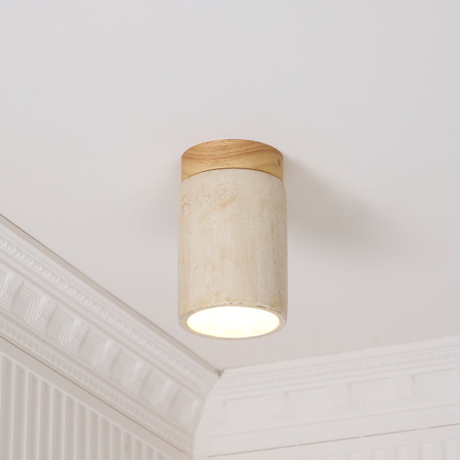 Marble Travertine Column Ceiling Lamp K688