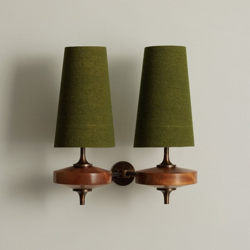 Hour Retro Wood Metal Wall Lamp – Elegant Fabric Accent Lighting for Living Spaces K1208