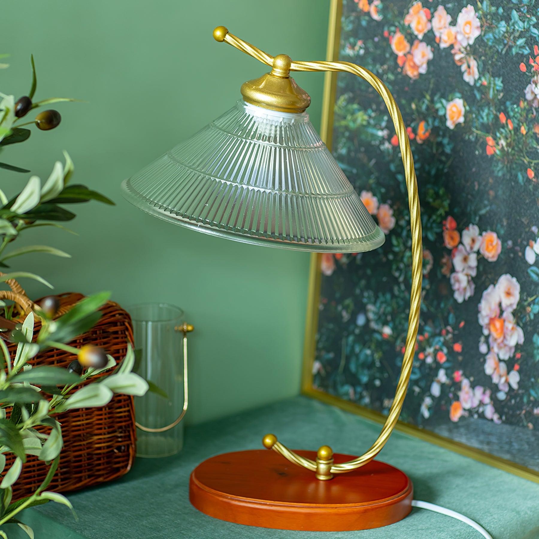 Glass Shade Vintage Reading Lamp K439