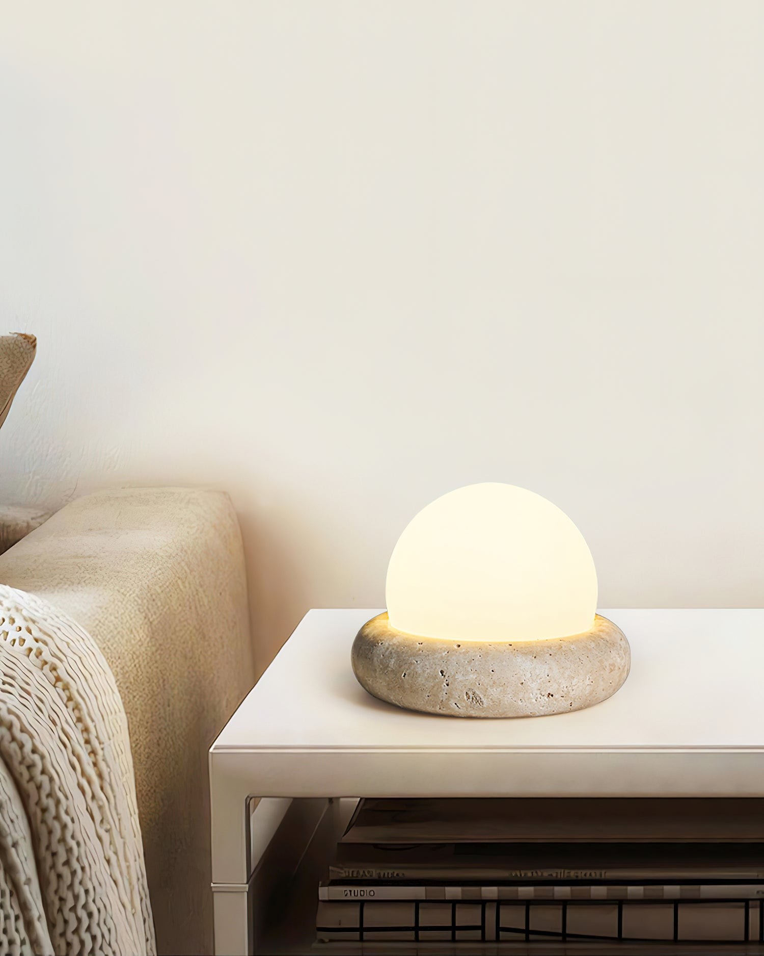 Modern Travertine Cute Mini Orb Table Lamp K853