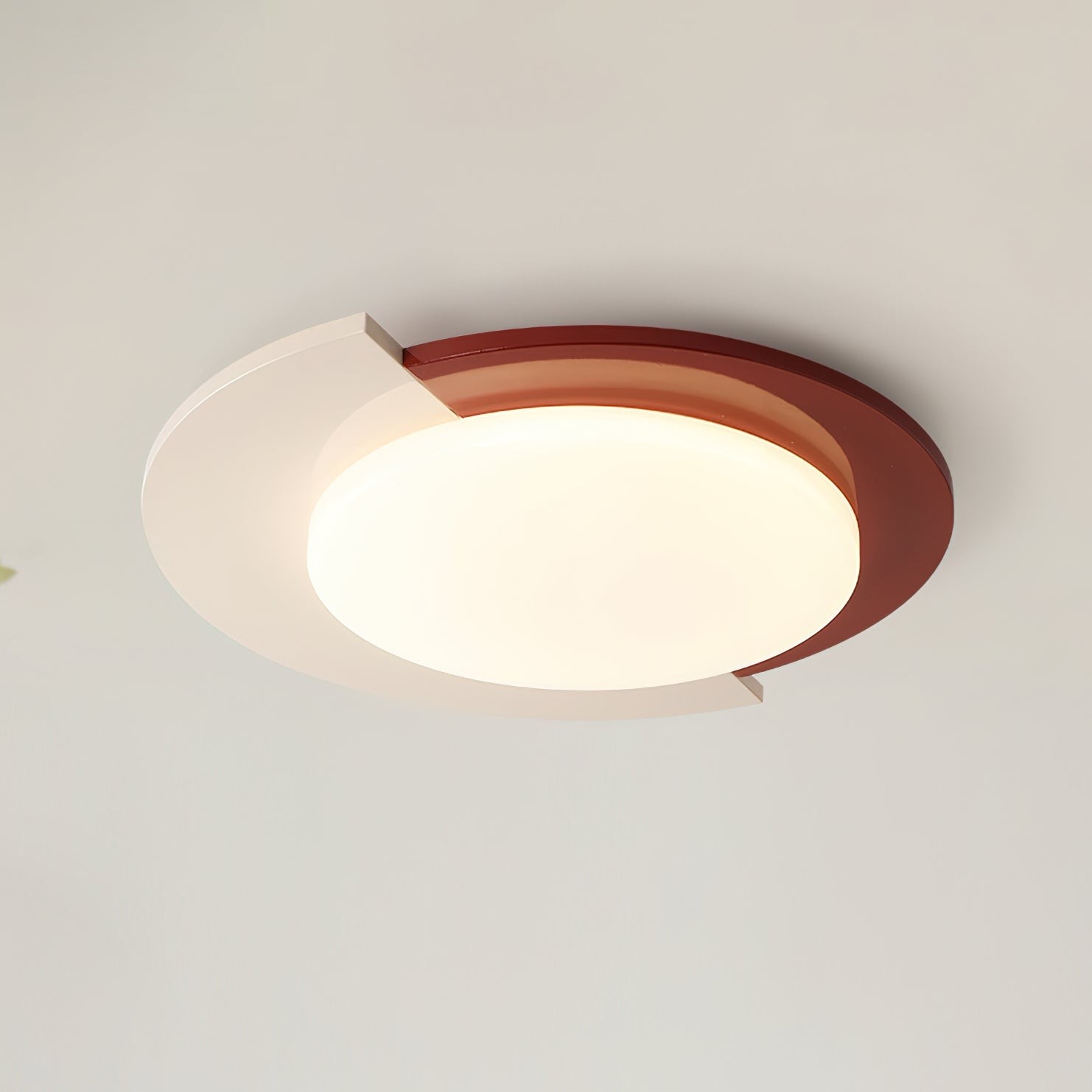 Red And White Round Ceiling Light K651