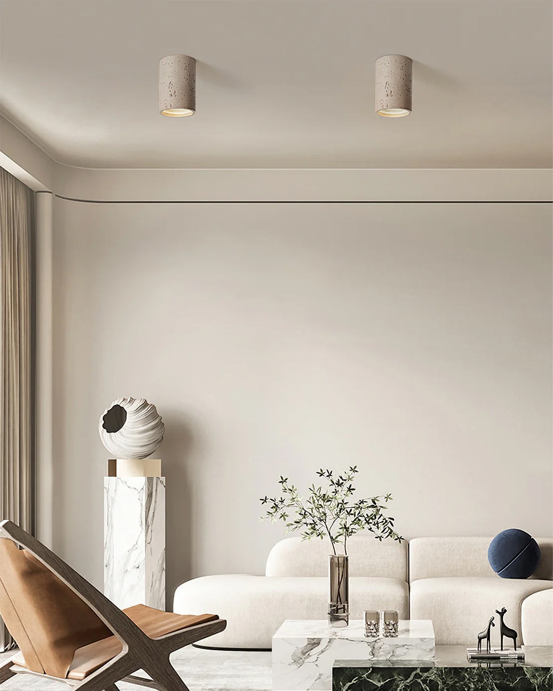 Modern Wabi-Sabi Cylindrical Ceiling Lamp K297
