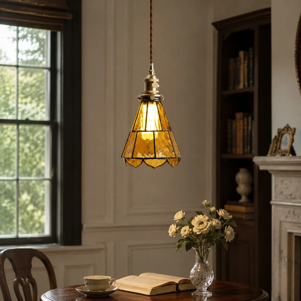 French country ripple glass light fixture