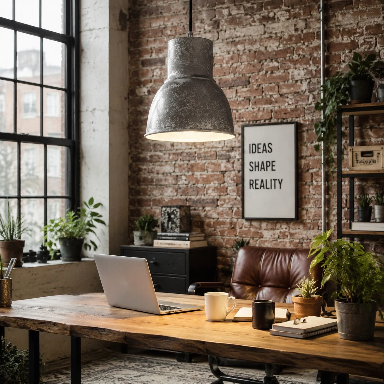 Vintage rust finish industrial pendant light